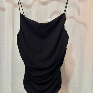 Chrysanthemum Black Draped Bodysuit